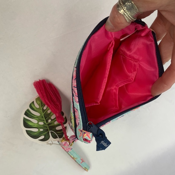 Simply Southern Wristlet Photo Coastal Shells Tropical Travel Wallet Pink Blue - Picture 6 of 9